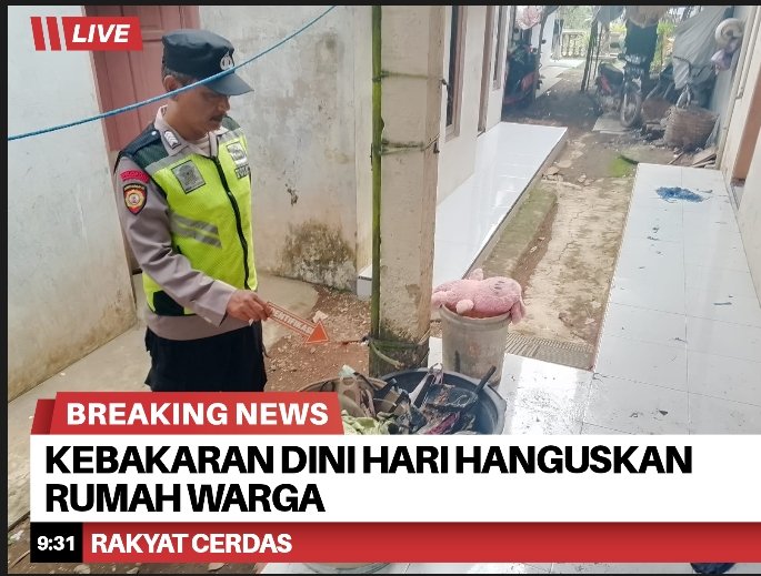 Kebakaran Dini Hari Hanguskan Rumah Warga di Kebonrowopucang, Polisi Lakukan Penyelidikan