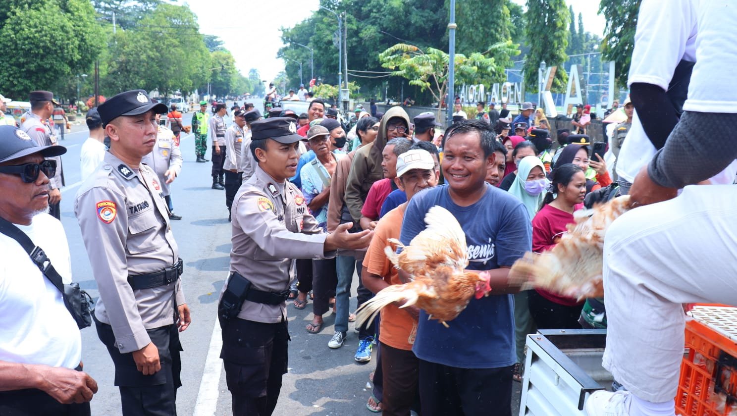 Peternak Ayam Petelur Demo, 350 Ayam Dibagikan ke Warga Kajen