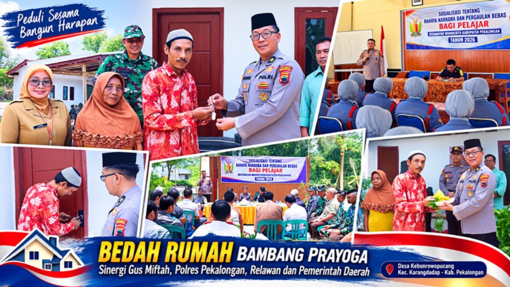 Rumah Bambang Prayoga di Karangdadap Selesai Dibedah, Sinergi Gus Miftah dan Polres Pekalongan Tuai Haru