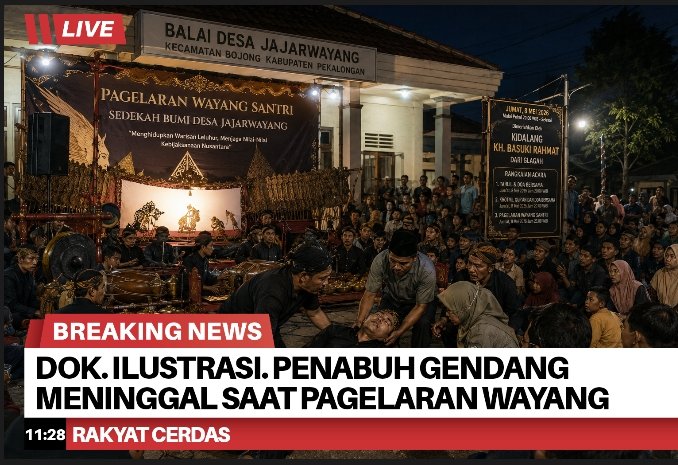 Wayang Santri Jajarwayang Berubah Duka, Penabuh Gendang Meninggal Dunia Saat Pentas Sedekah Bumi