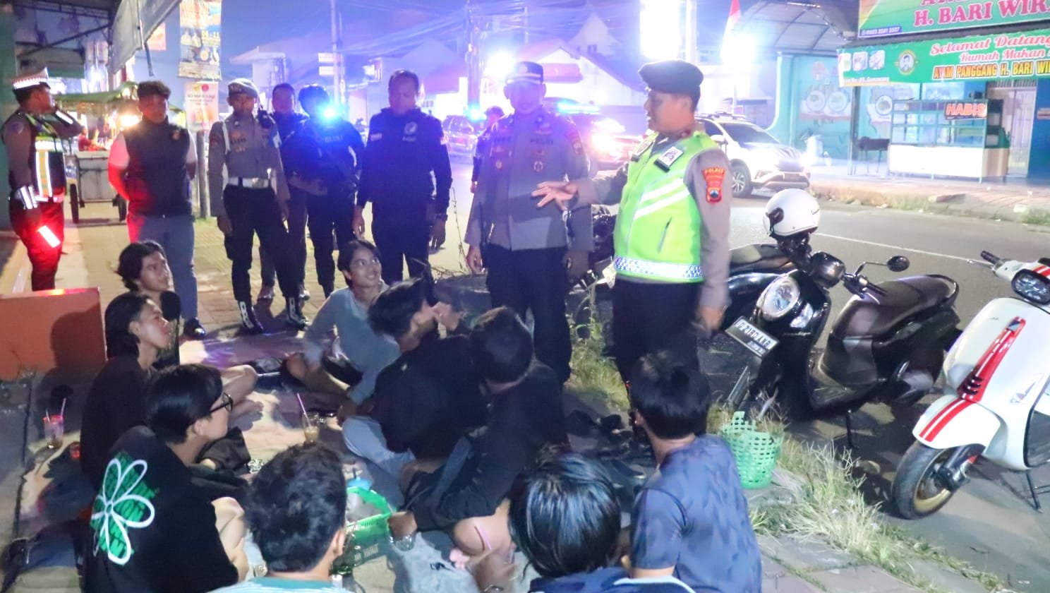 Polres Pekalongan Intensifkan Patroli Skala Besar, Antisipasi Gangster dan Kejahatan Jalanan pada Malam Akhir Pekan