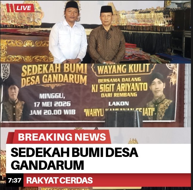 Sedekah Bumi Desa Gandarum Hadirkan Pagelaran Wayang Kulit, Warga Kompak Biayai Swadaya Rp.133 Juta