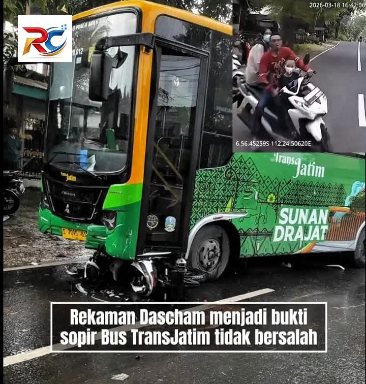 Dashcam Ungkap Fakta Kecelakaan di Lamongan, Sopir Bus Transjatim Tak Bersalah