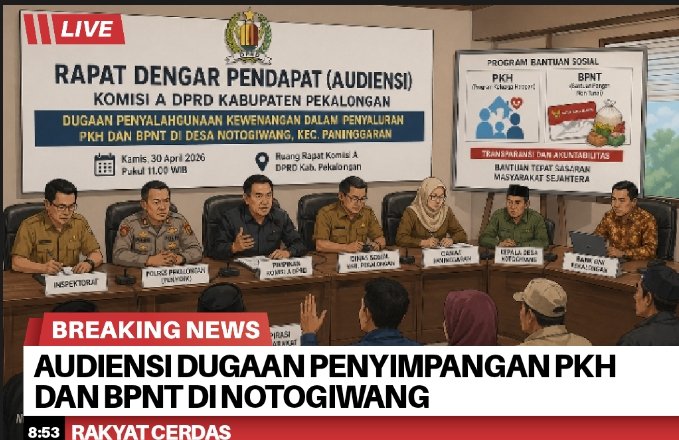 DPRD Kabupaten Pekalongan Gelar Audiensi Dugaan Penyimpangan PKH dan BPNT di Notogiwang