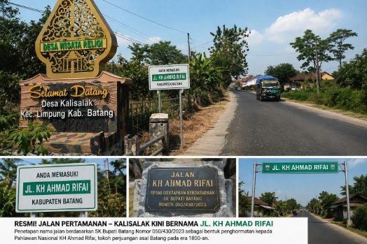 Jalan Pertamanan–Kalisalak Resmi Bernama Jalan KH Ahmad Rifai, Pemkab Batang Abadikan Jejak Pahlawan Nasional