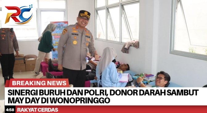 Sinergi Buruh dan Polri, Donor Darah Sambut May Day di Wonopringgo
