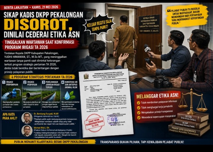 Sikap Kadis DKPP Pekalongan Disorot, Dinilai Cederai Etika ASN dan Keterbukaan Informasi Publik