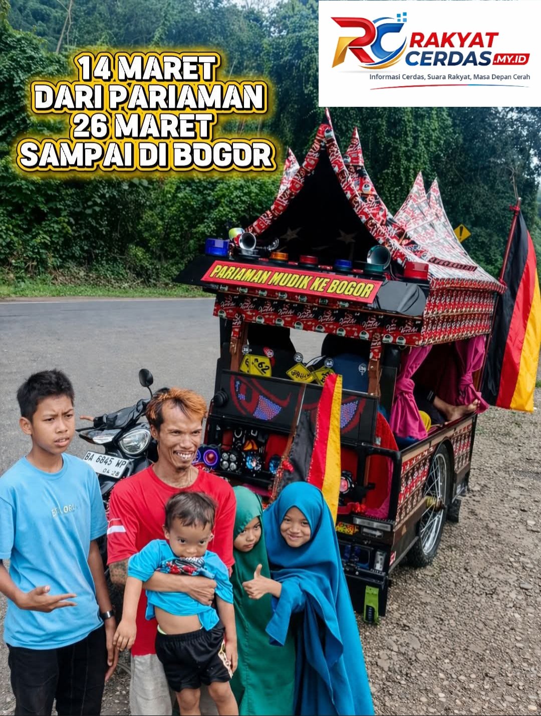 Mudik Ekstrem 1.300 Km Pakai Becak Motor, Perantau Minang Tempuh 12 Hari dari Pariaman ke Bogor