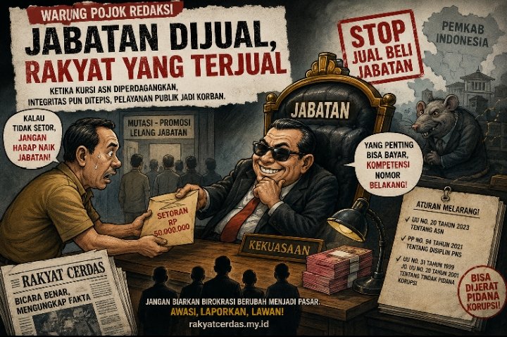 KURSI JABATAN DIJUAL BELIKAN? BIROKRASI JADI PASAR GELAP, RAKYAT CUMA KEBAGIAN TAGIHANNYA