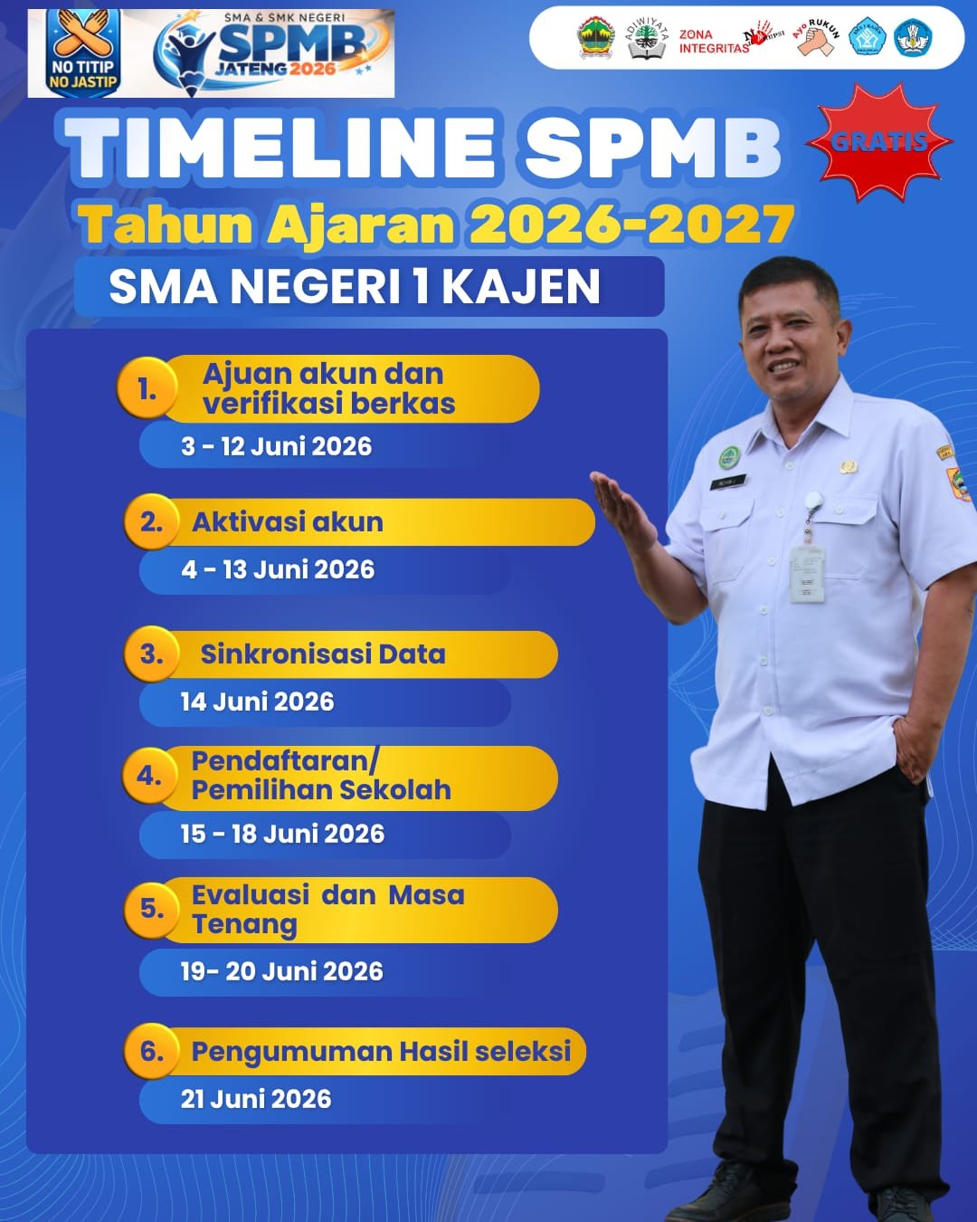 SPMB Jateng 2026 Dibuka, SMA Negeri 1 Kajen Siap Sambut Calon Peserta Didik Baru